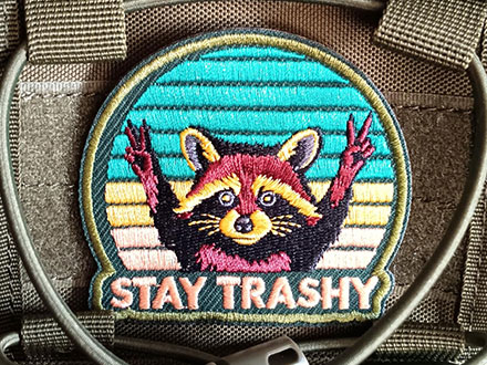 Trashy embroidered patch